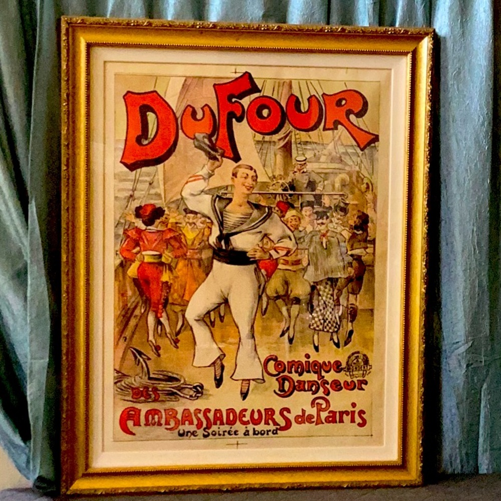 Vintage Poster DuFour Sailor Affiches Brondert Paris stamped